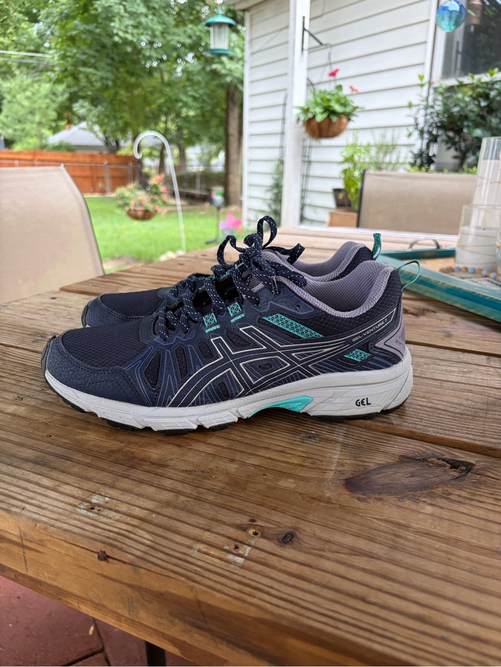 Asics Navy with Teal Accent GEL Running Shoes
